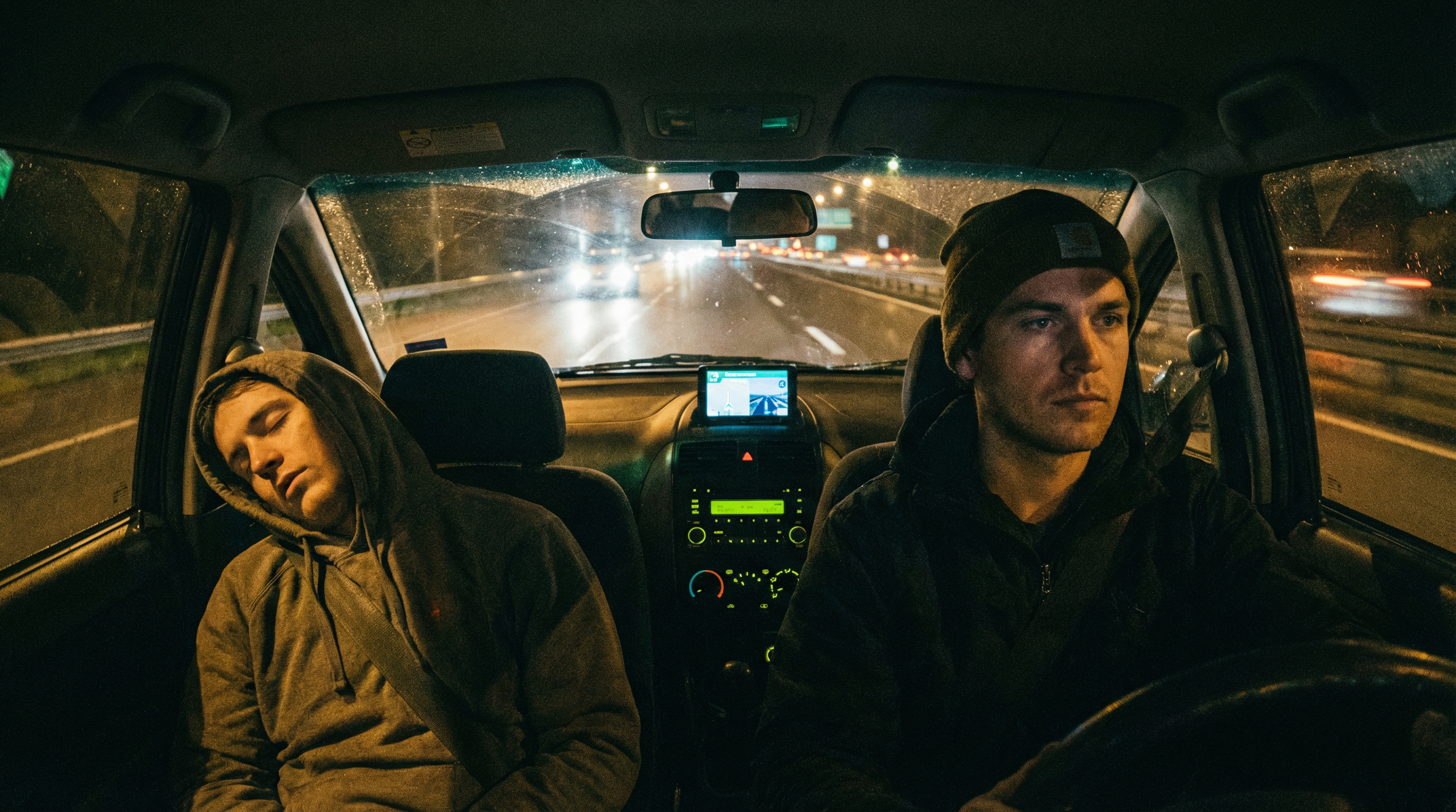 Amigo a Dormir no Carro